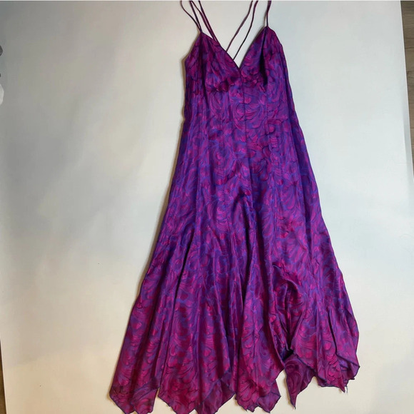 đ Vintage Womenâs Purple & Pink OmbrĂŠ Dress â Size 9/10 - Picture 6 of 15